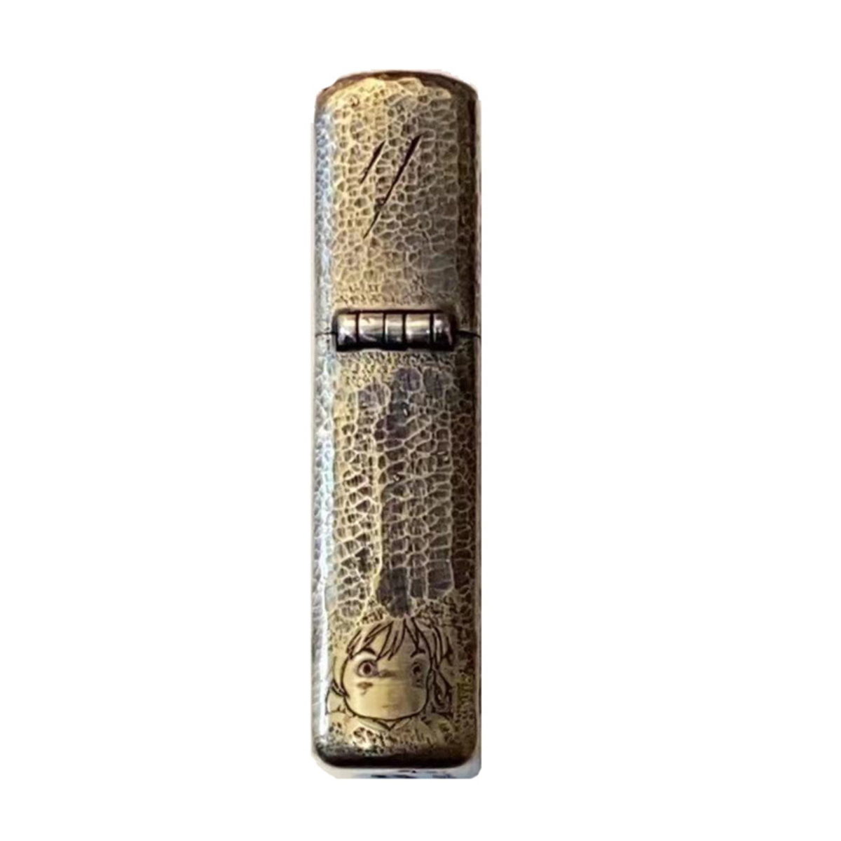 Hayao Miyazaki Zippo Lighter, Hand-Carved, Goldfish on the Cliff