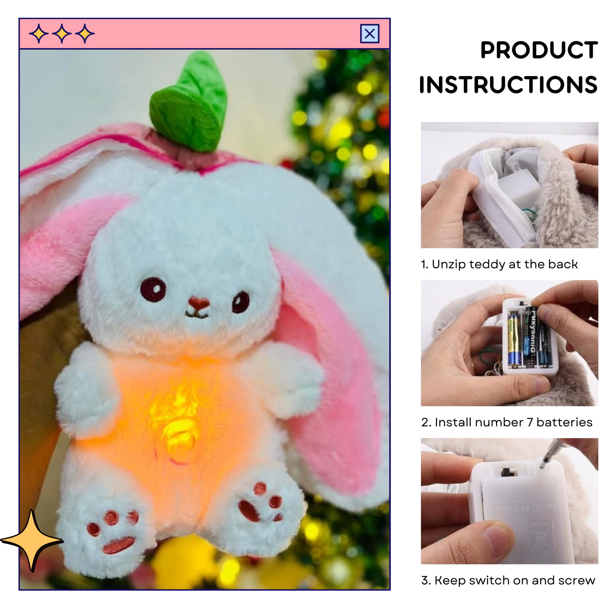 Adorable Fluffy Breathing Strawberry Rabbit: Lifelike, Soft, and Cuddly Companion