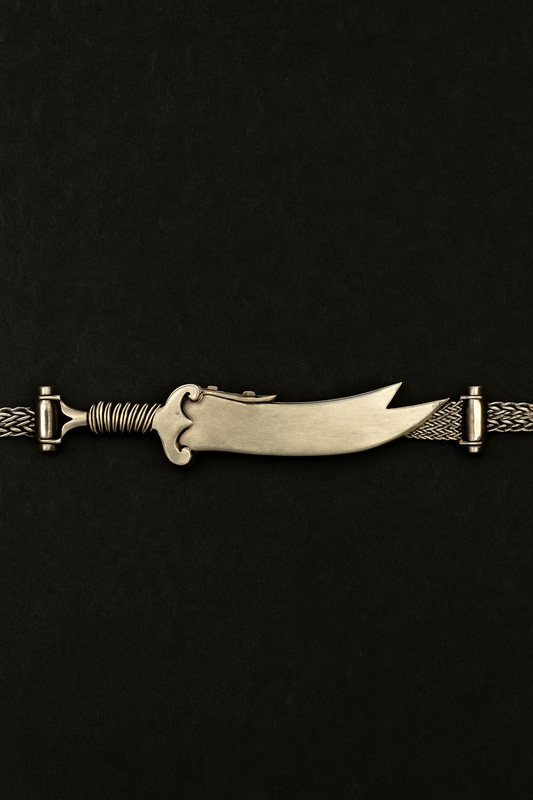 Gaminin™ Custom Arabic Zulfiqar Sword Bracelet – Pure 925 Silver with Personalized Engraving