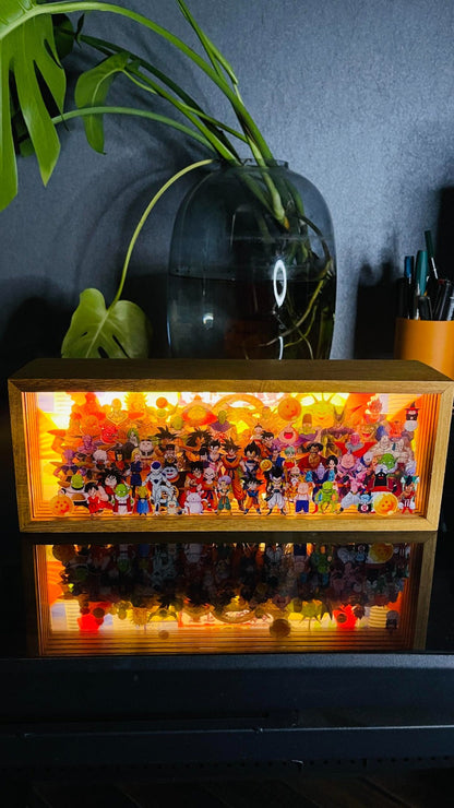 Gaminin™ Super Saiyan Magnetic Light Beam Figurine + GlowBox 3D LED Anime Night Light
