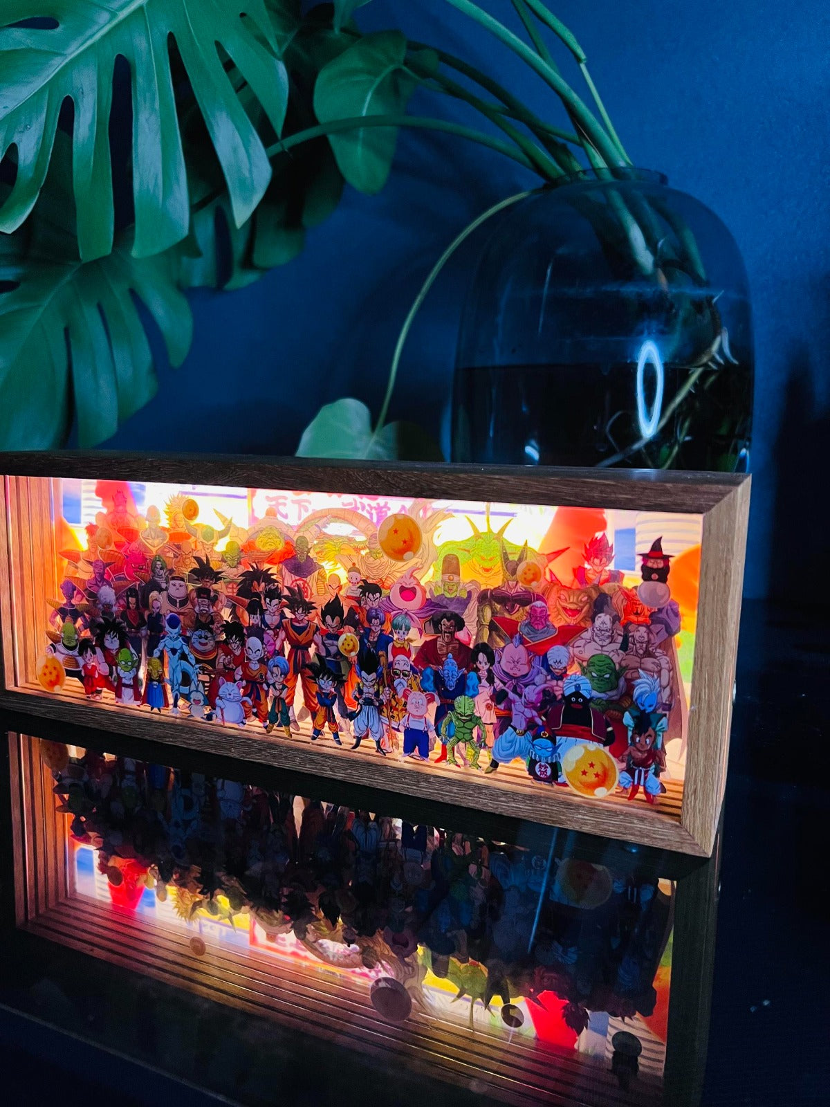 Gaminin™ Super Saiyan Magnetic Light Beam Figurine + GlowBox 3D LED Anime Night Light