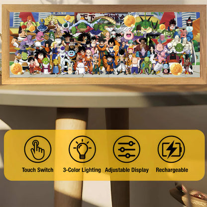 Gaminin™ GlowBox | 3D Anime LED Night Light with Acrylic Art & Wooden Base