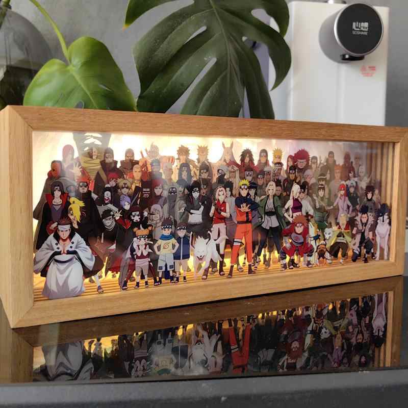 Gaminin™ GlowBox | 3D Anime LED Night Light with Acrylic Art & Wooden Base