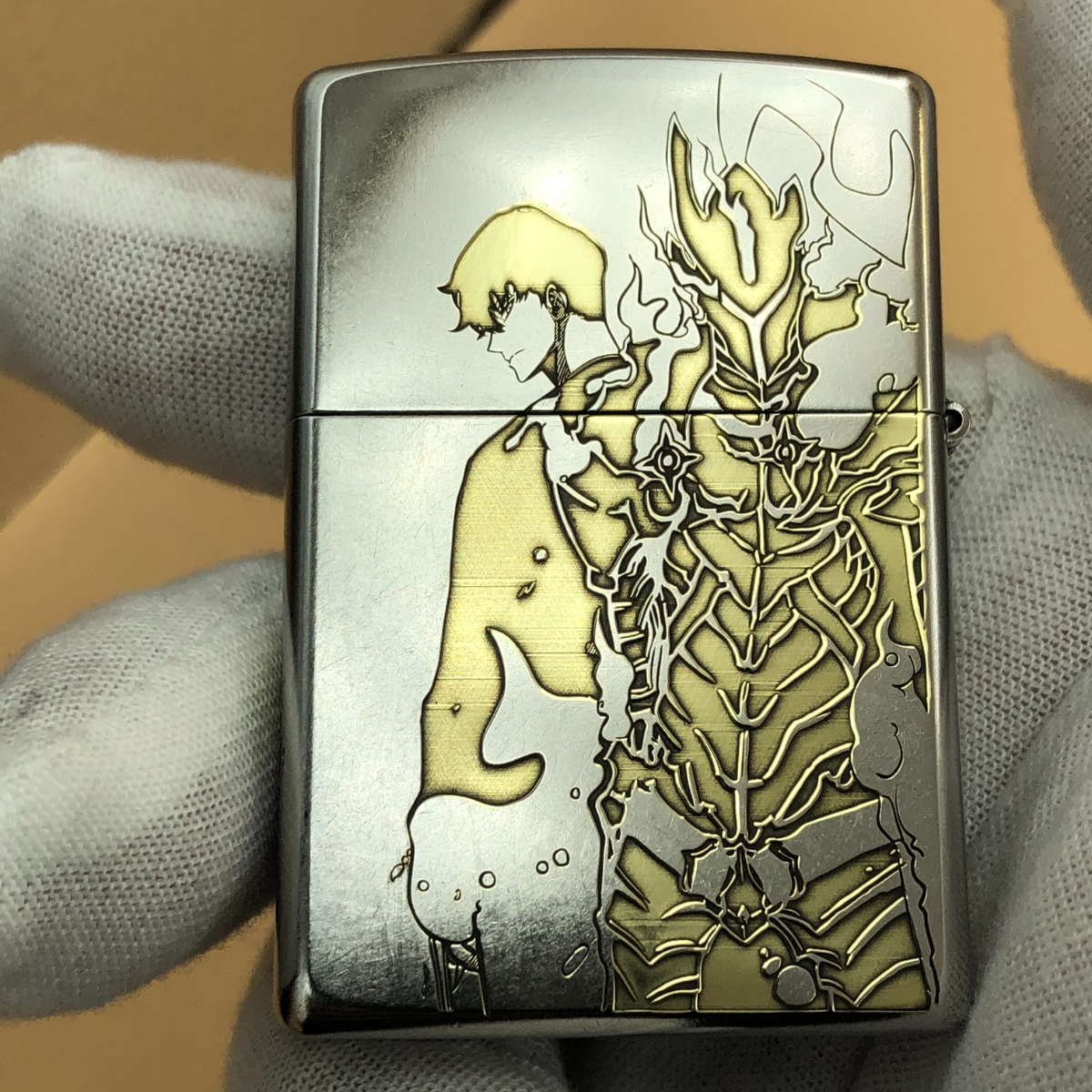 Zippo Classic Street Chrome Solo Leveling Lighter – Sung Jin-Woo & Igris Deep Engraved